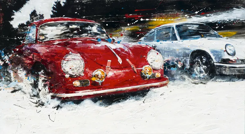 강민석 Minseok Kang, Porsche Carrera 356 1955 (2014) — 혼합 재료로 그린 1950-60년대 클래식 자동차, Mixed Media