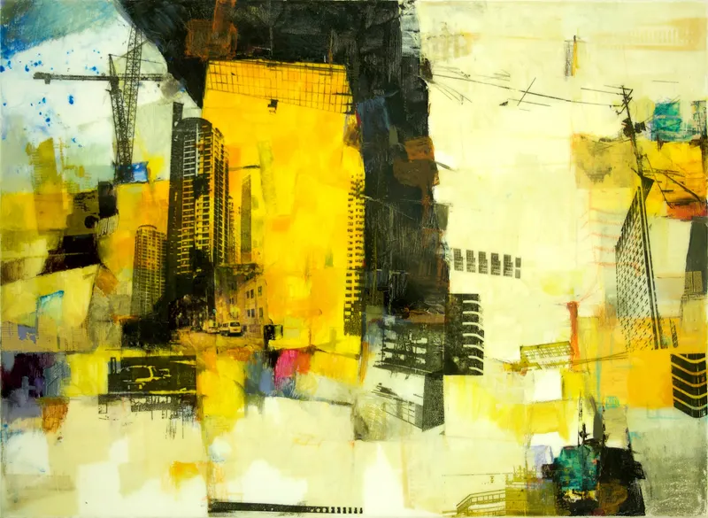 강민석 Minseok Kang, Leave the Office (2008) — 작고 연약한 인간이 깃든 복잡한 도시 풍경, Mixed Media