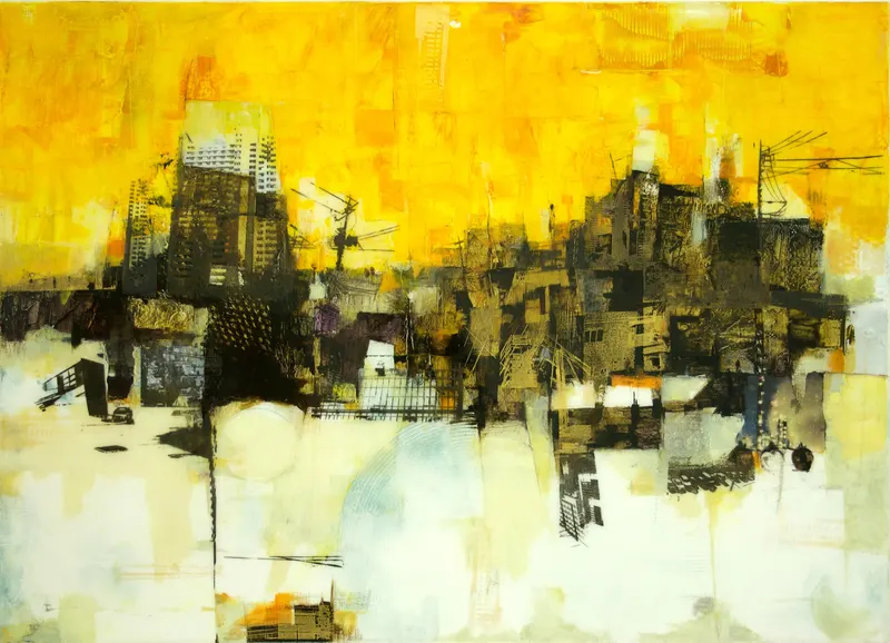 강민석 Minseok Kang, Time in the City (2008) — 작고 연약한 인간이 깃든 복잡한 도시 풍경, Mixed Media