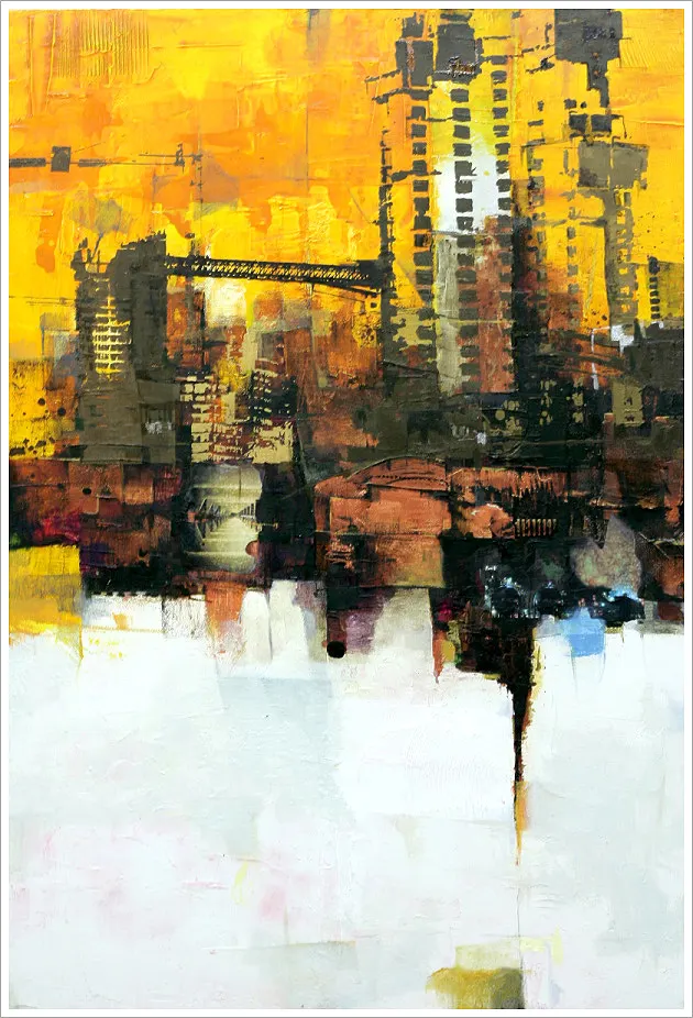 강민석 Minseok Kang, Urban Development (2008) — 작고 연약한 인간이 깃든 복잡한 도시 풍경, Mixed Media