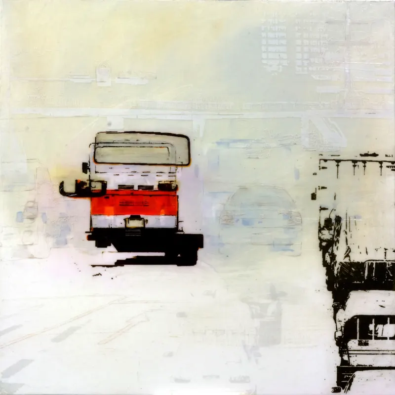 강민석 Minseok Kang, Illusion No.1 (2009) — 도시 속 군중과 시선이 압축된 혼합 재료 화면, Mixed Media