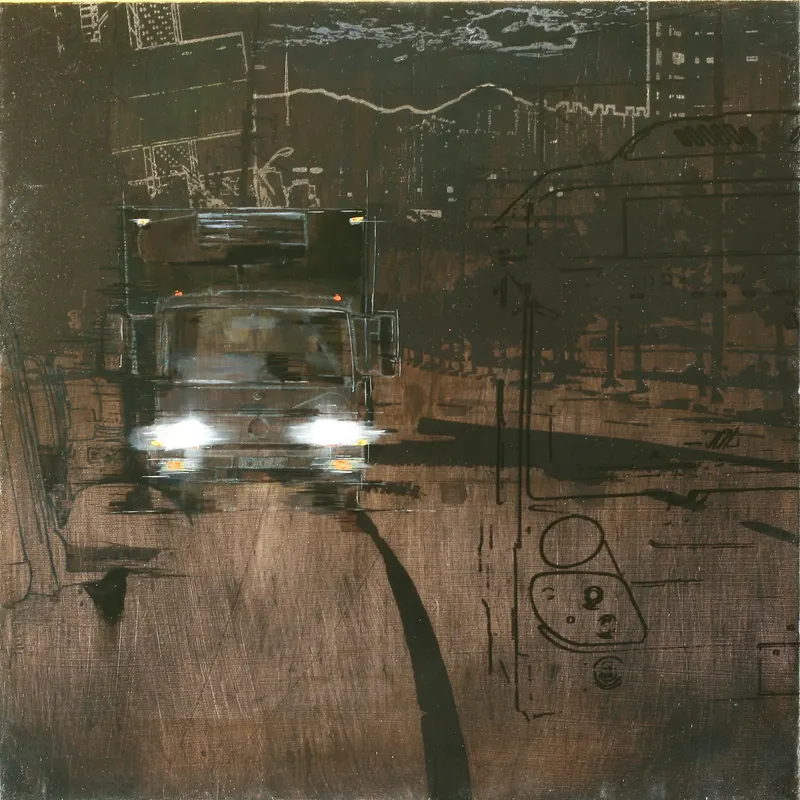 강민석 Minseok Kang, Illusion No.3 (2009) — 도시 속 군중과 시선이 압축된 혼합 재료 화면, Mixed Media