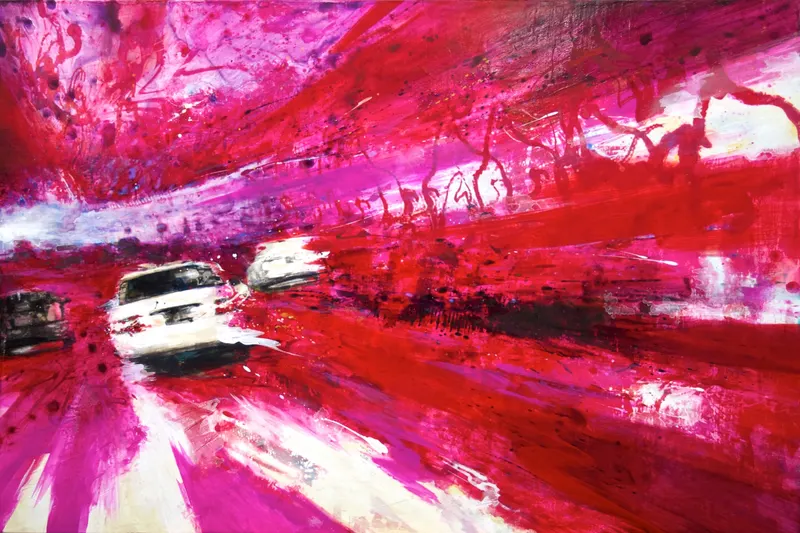 강민석 Minseok Kang, Stream of Consciousness (2010) — 도시 속 군중과 시선이 압축된 혼합 재료 화면, Mixed Media