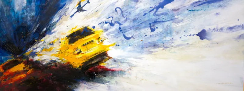 강민석 Minseok Kang, Stream of Consciousness (2010) — 도시 속 군중과 시선이 압축된 혼합 재료 화면, Mixed Media