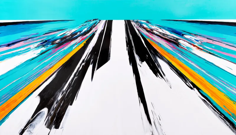 강민석 Minseok Kang, Endless Force XXIX (2022) — 폭발적인 색과 선 속에 왜곡·해체된 자동차, Acrylic on Canvas