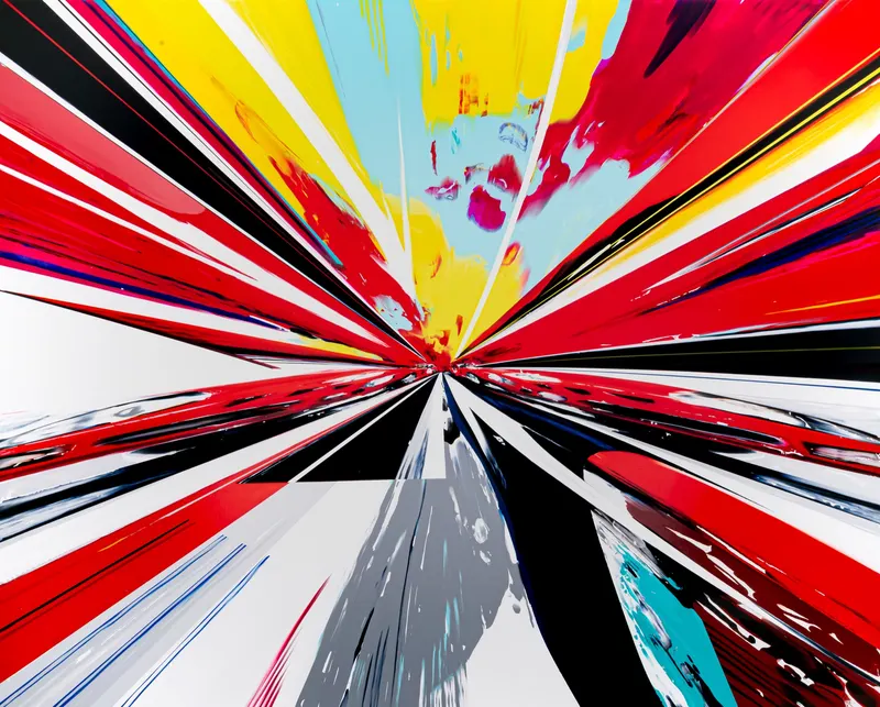 강민석 Minseok Kang, Endless Impact D07 (2025) — 물감을 긁고 밀어낸 흔적과 왜곡된 자동차 형상, Acrylic on Canvas