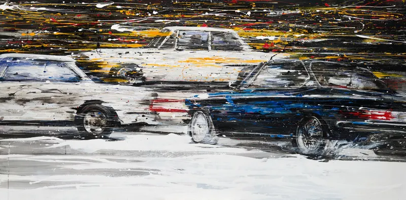 강민석 Minseok Kang, Invisible Force NO.4 (2017) — 어둠을 깨고 빛과 굉음이 폭발하듯 가득 찬 화폭, Acrylic on Canvas