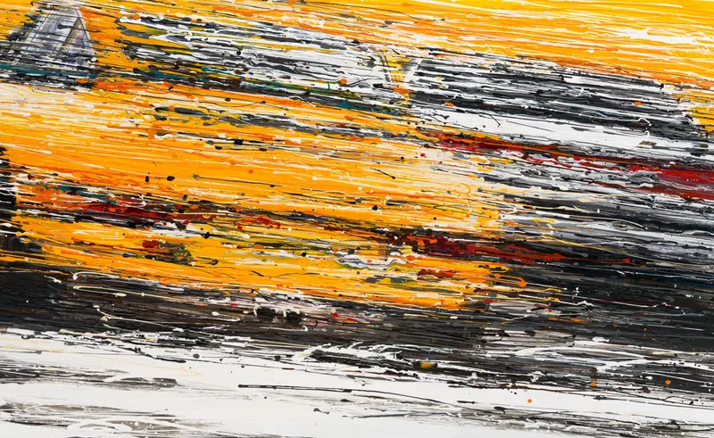 강민석 Minseok Kang, Invisible Force NO.7 (2017) — 어둠을 깨고 빛과 굉음이 폭발하듯 가득 찬 화폭, Acrylic on Canvas