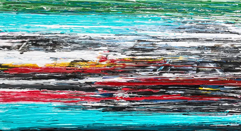강민석 Minseok Kang, Invisible Force NO.9 (2017) — 어둠을 깨고 빛과 굉음이 폭발하듯 가득 찬 화폭, Acrylic on Canvas