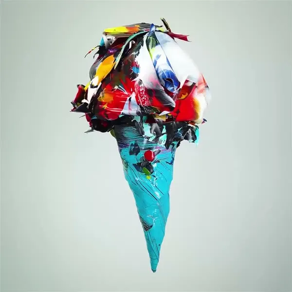 강민석 Minseok Kang, Ice Cream No.72 — 루프로 재생되는 아이스크림 형태의 단채널 영상, Single-channel video