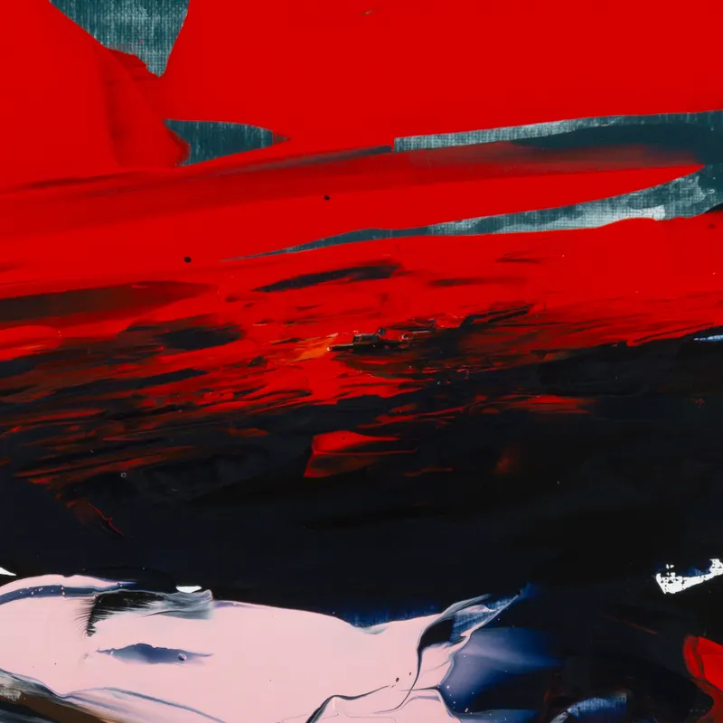 강민석 Minseok Kang, Paint Desert #14 (2024) — 스퀴지로 밀어 세운 초록 사막과 작은 자동차, Acrylic on Canvas