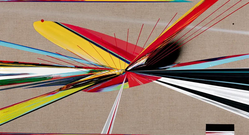 강민석 Minseok Kang, Reversed Boundary E04 (2025) — 왜곡된 선과 파열된 색채가 남긴 화면의 흔적, Acrylic on Canvas