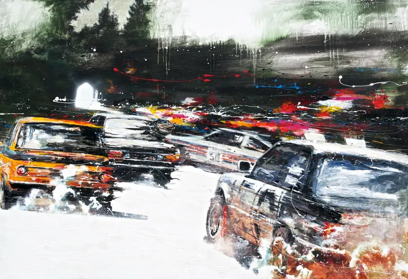 강민석 Minseok Kang, White Hole (2014) — 빛과 어둠이 대비되는 두꺼운 질감의 에너지 폭발, Mixed Media