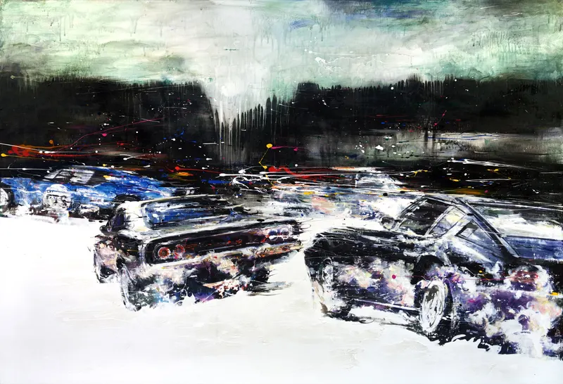 강민석 Minseok Kang, White Hole R side (2015) — 빛과 어둠이 대비되는 두꺼운 질감의 에너지 폭발, Mixed Media