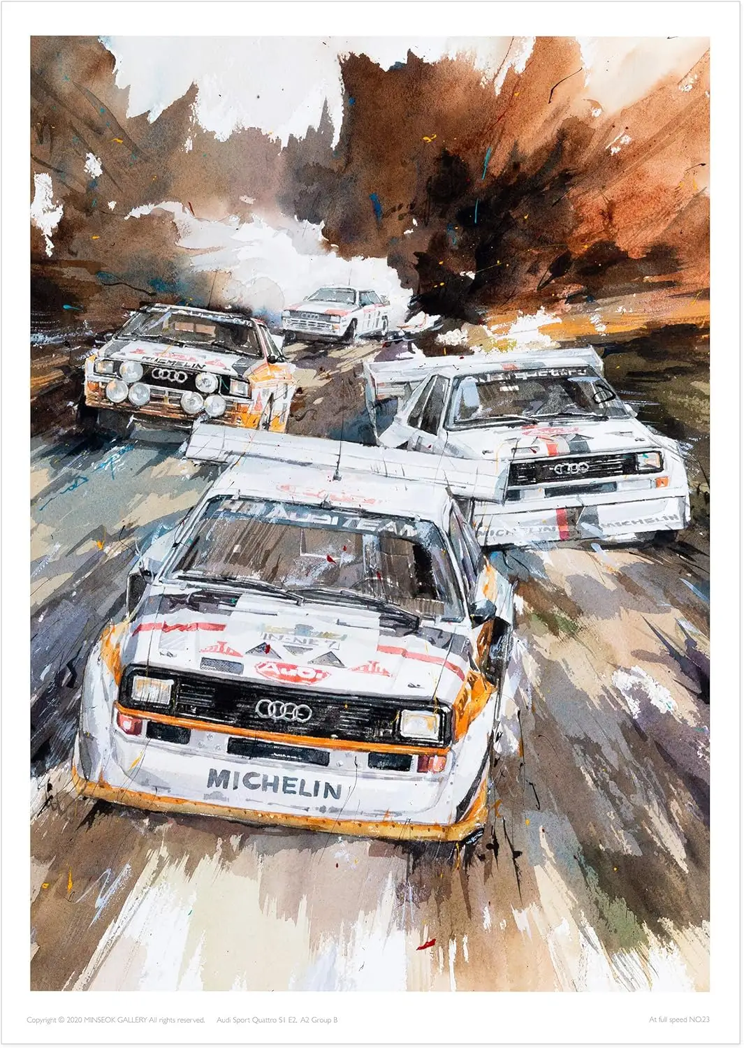 MINSEOK® 베스트셀러 아트 포스터 — Dynamic Rally Sports Cars, Minseok Kang art poster
