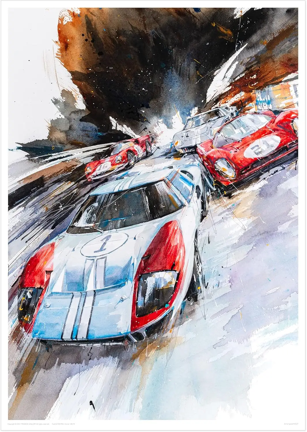 MINSEOK® 아트 포스터 Dynamic Vintage Powerful Cool Supercars — Minseok Kang art poster A2 A3