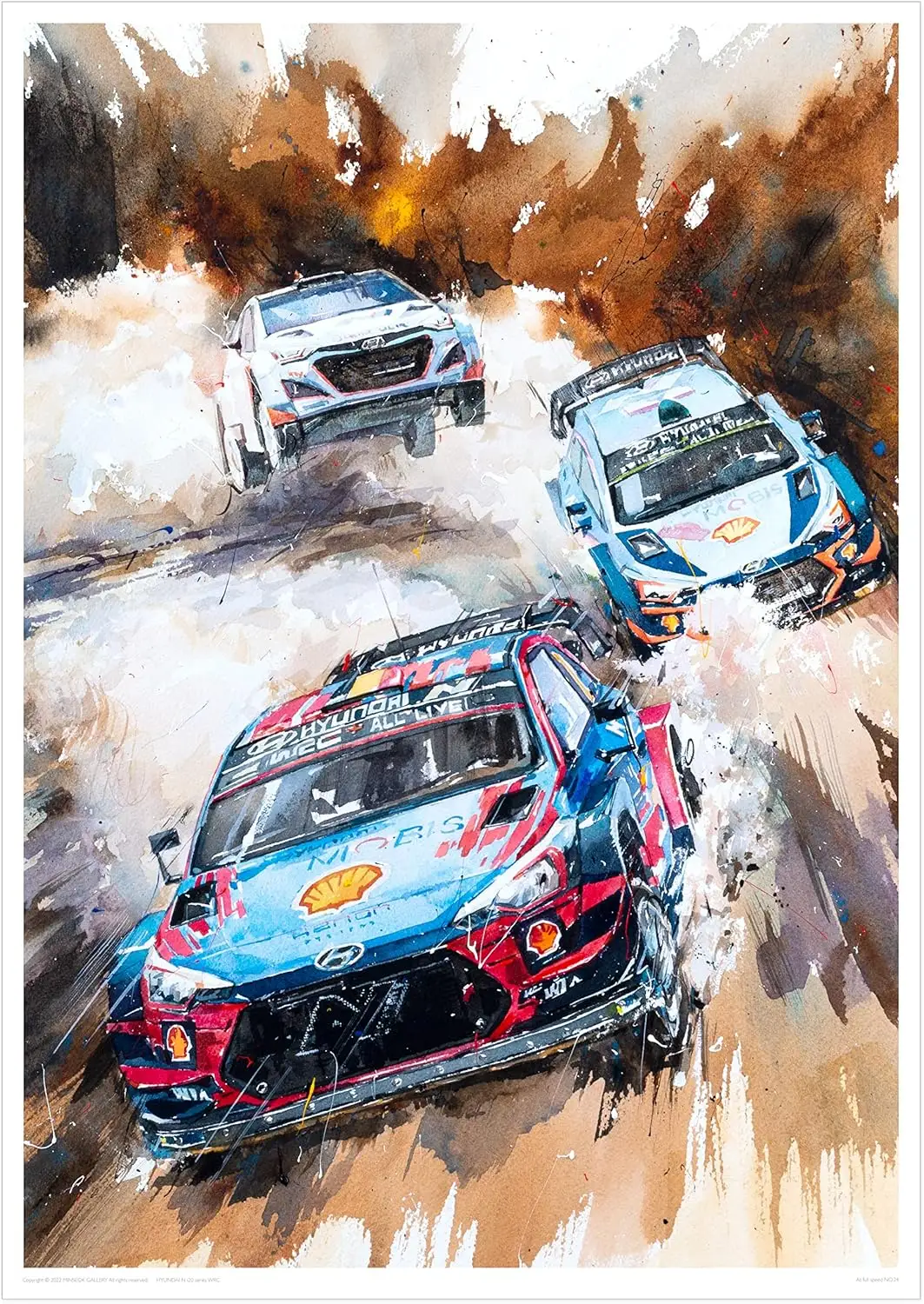 MINSEOK® 아트 포스터 Strong Dynamic Rally Sports Cars — Minseok Kang art poster A2 A3